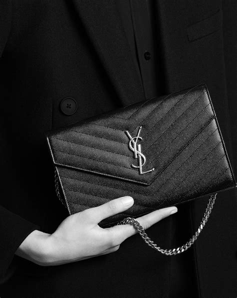 ysl wallet on chain length|saint laurent monogram chain wallet.